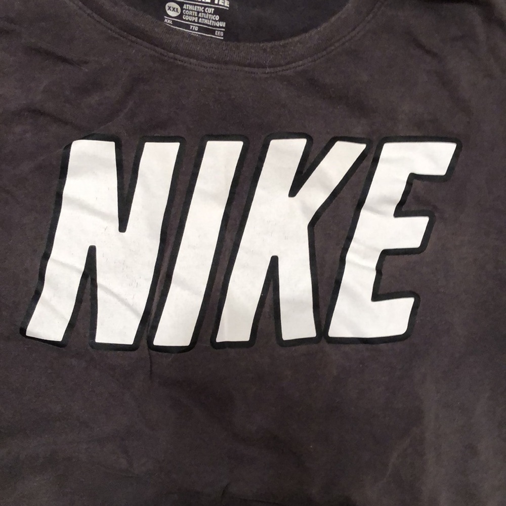 Nike Block T-Shirt Men's xxl Short Sleeve Crew Neck Graphic Logo Black - Picture 3 of 4